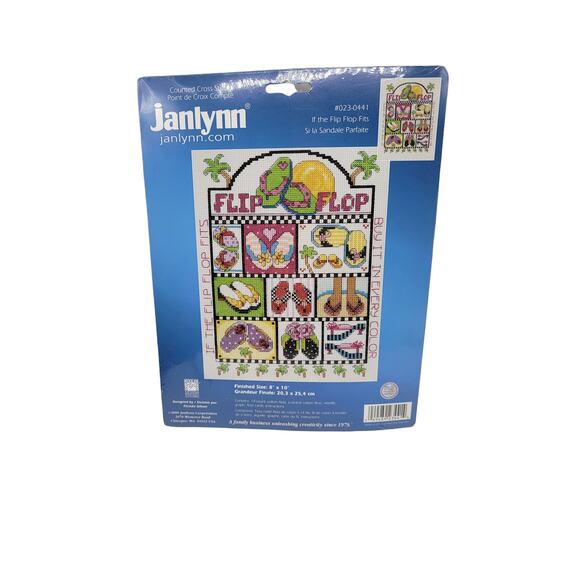 New Janlynn Cross Stitch If The Flip Flop Fits Buy It In Every Color #023-0441 - Picture 1 of 4